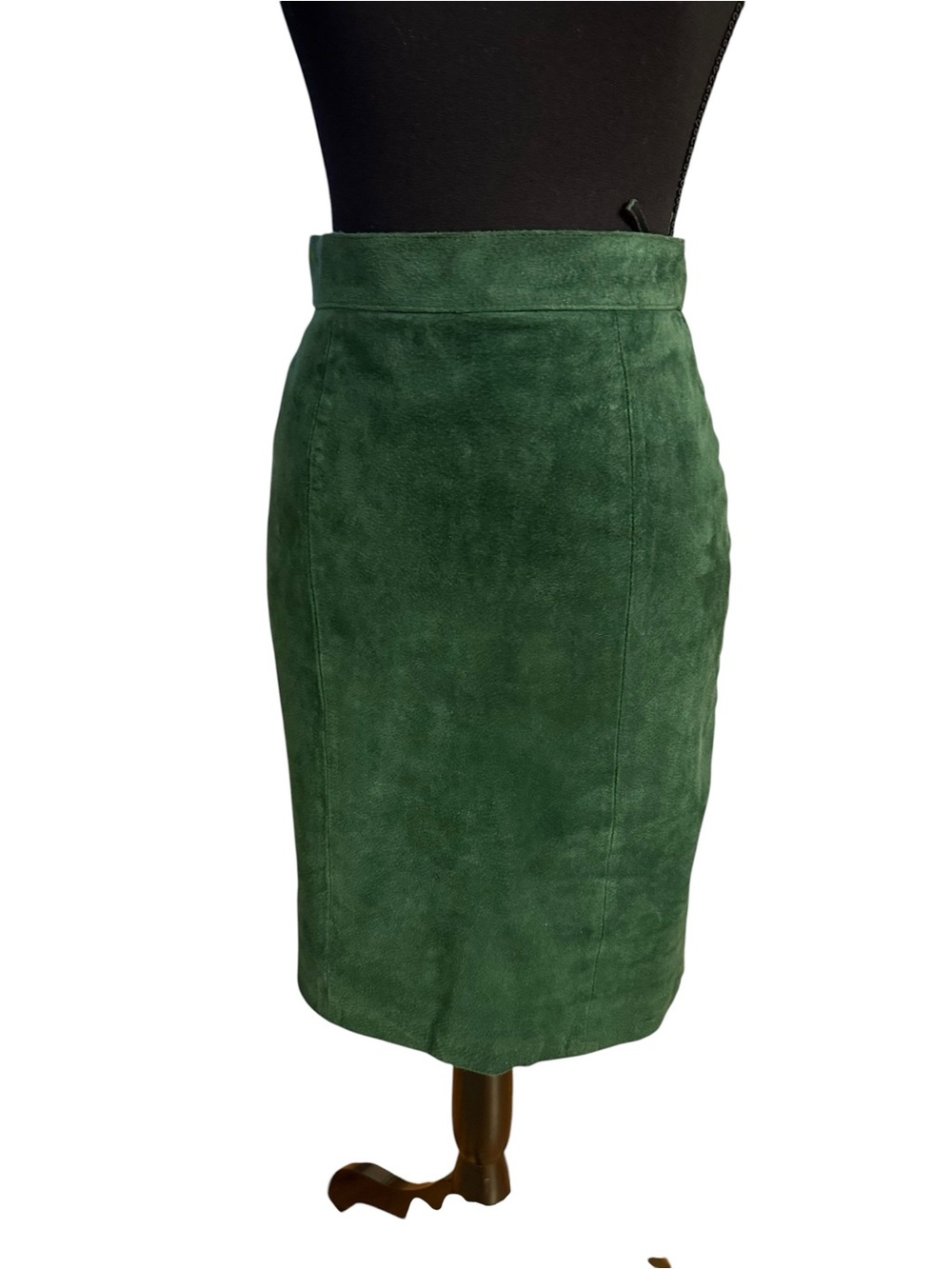 Forest Green Suede Midi Pencil Skirt suede winlit size 5